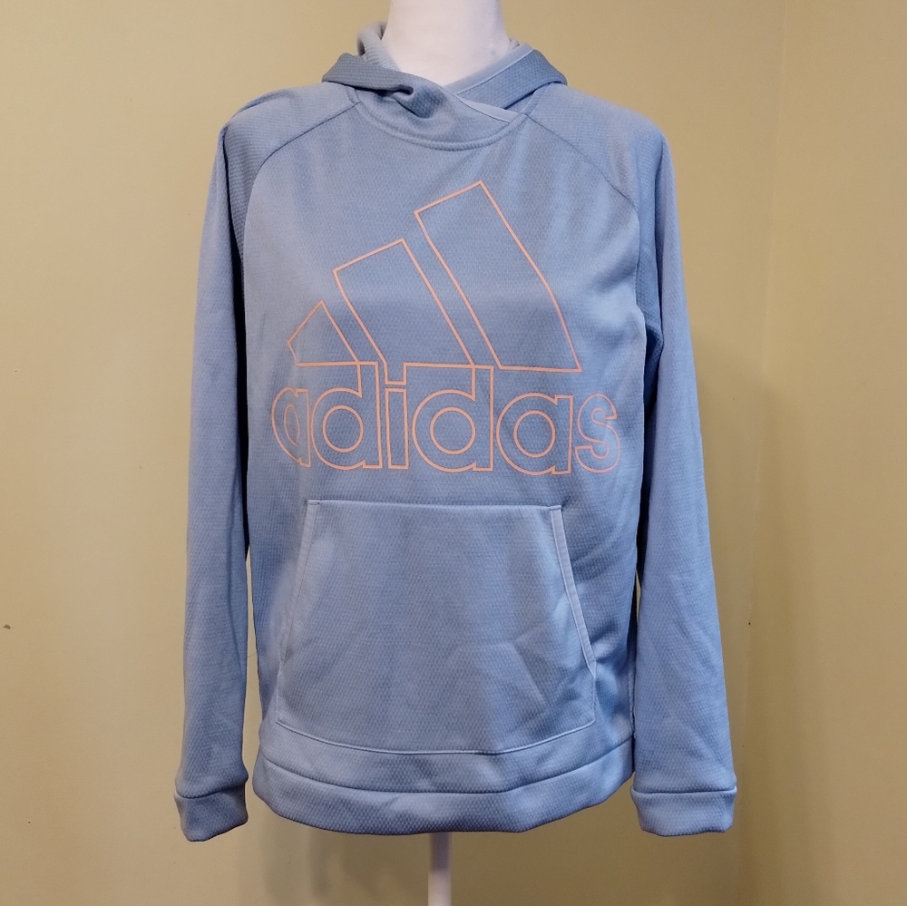 Adidas Women's Heather Glow Pink Athletics Team Hoodie Sweatshirt Size S